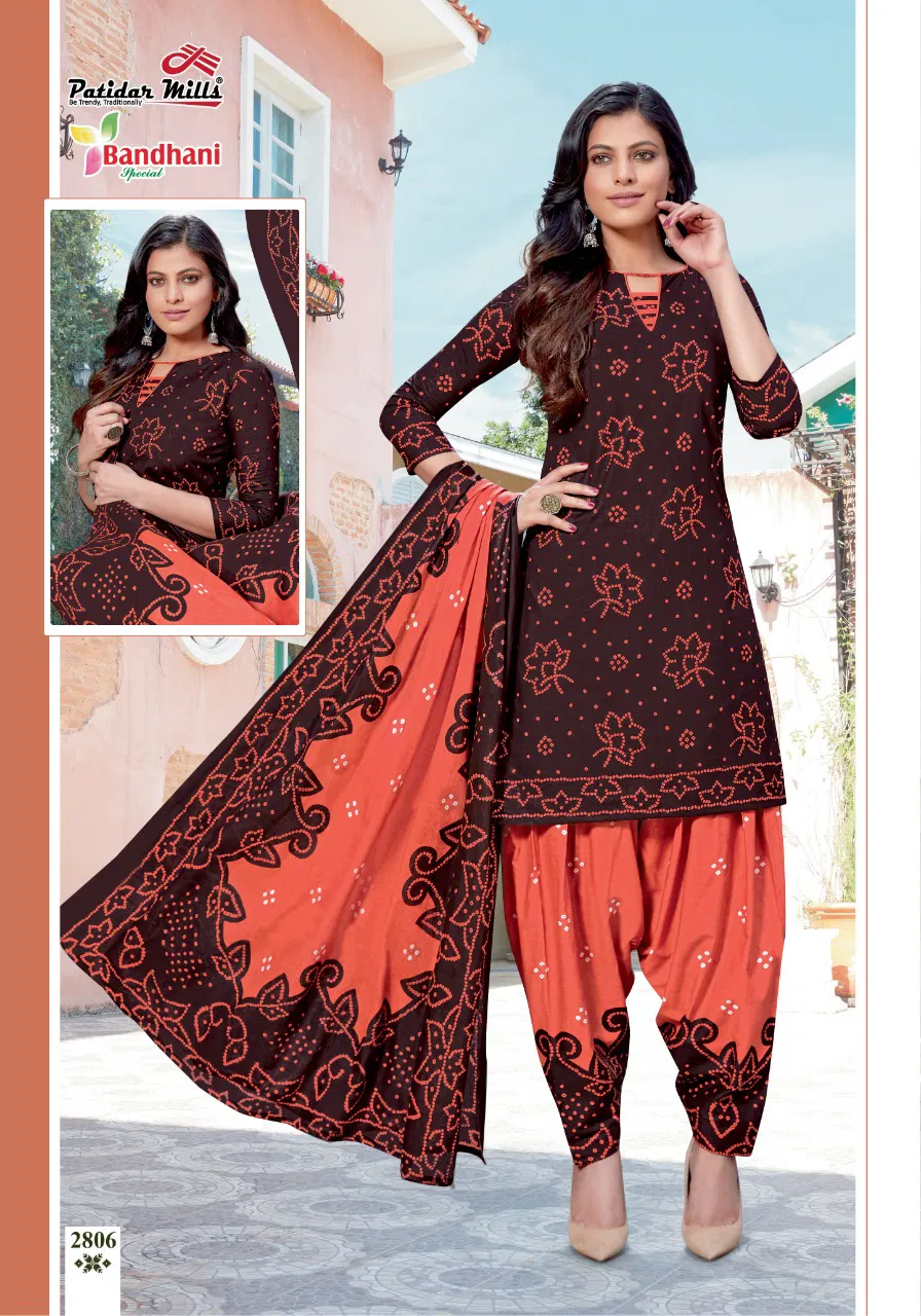 Patidar Bandhani Special 28 Latest Exclusive Designer Pure Cotton Printed Dress Material Collection With Cotton Dupatta 